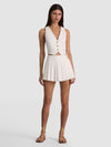 NOAH PLEATED MINI SKORT-OFF WHITE-ALICE + OLIVIA