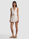 NOAH PLEATED MINI SKORT-OFF WHITE-ALICE + OLIVIA