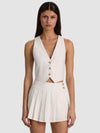 DONNA LINEN VEST-Black-ALICE + OLIVIA