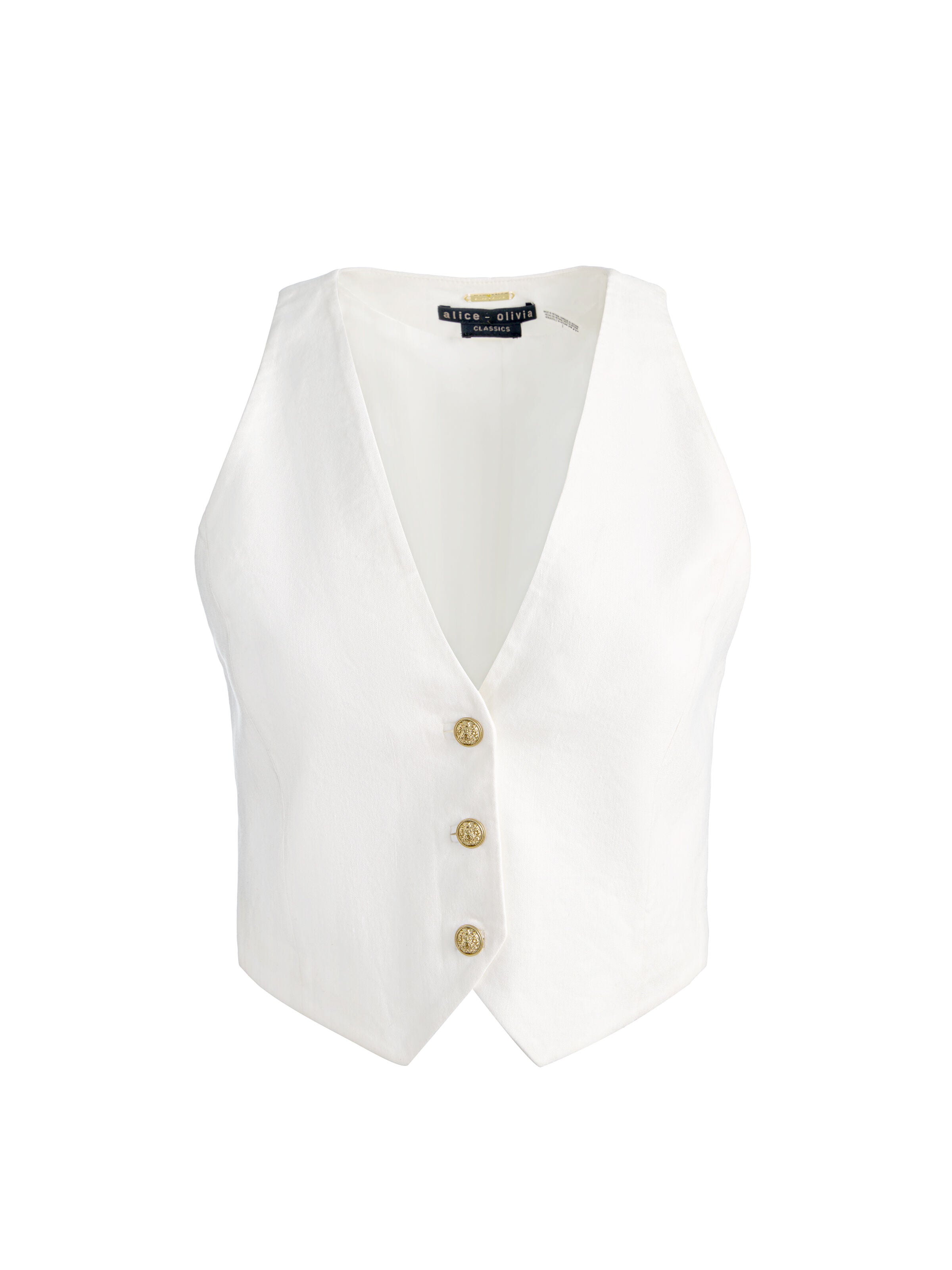 DONNA LINEN VEST in OFF WHITE | ALICE + OLIVIA