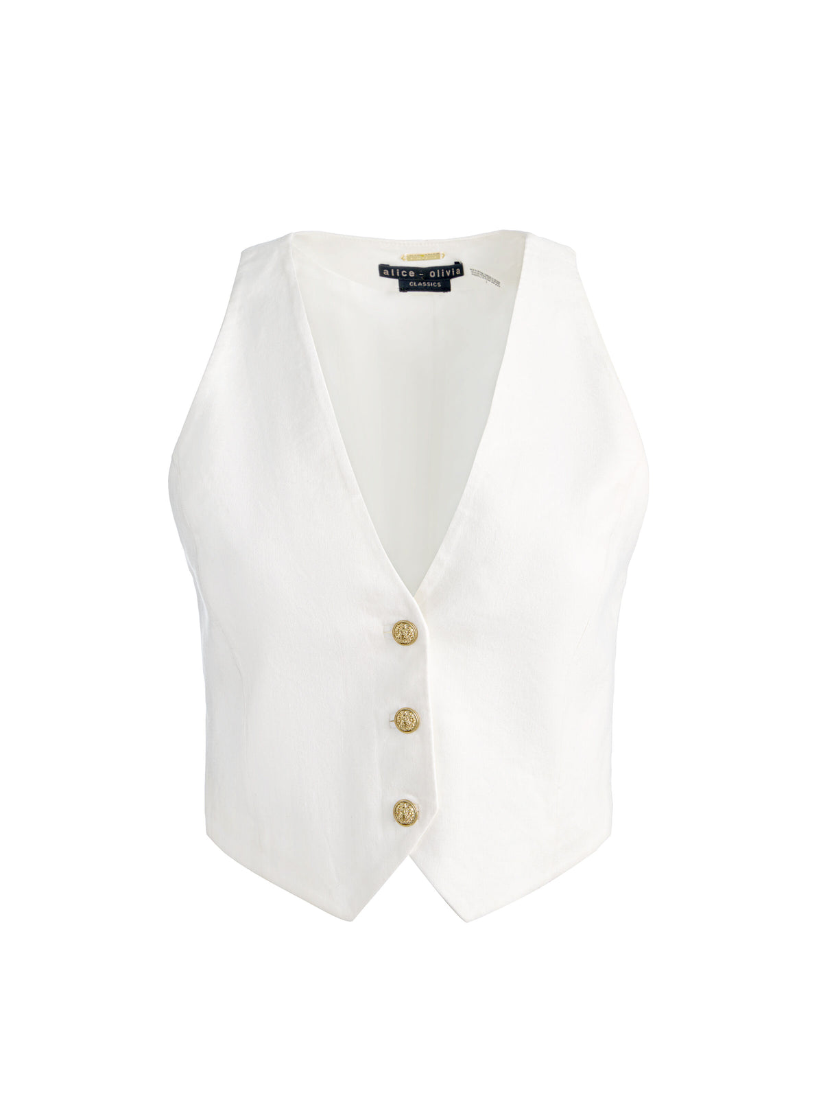DONNA LINEN VEST - OFF WHITE