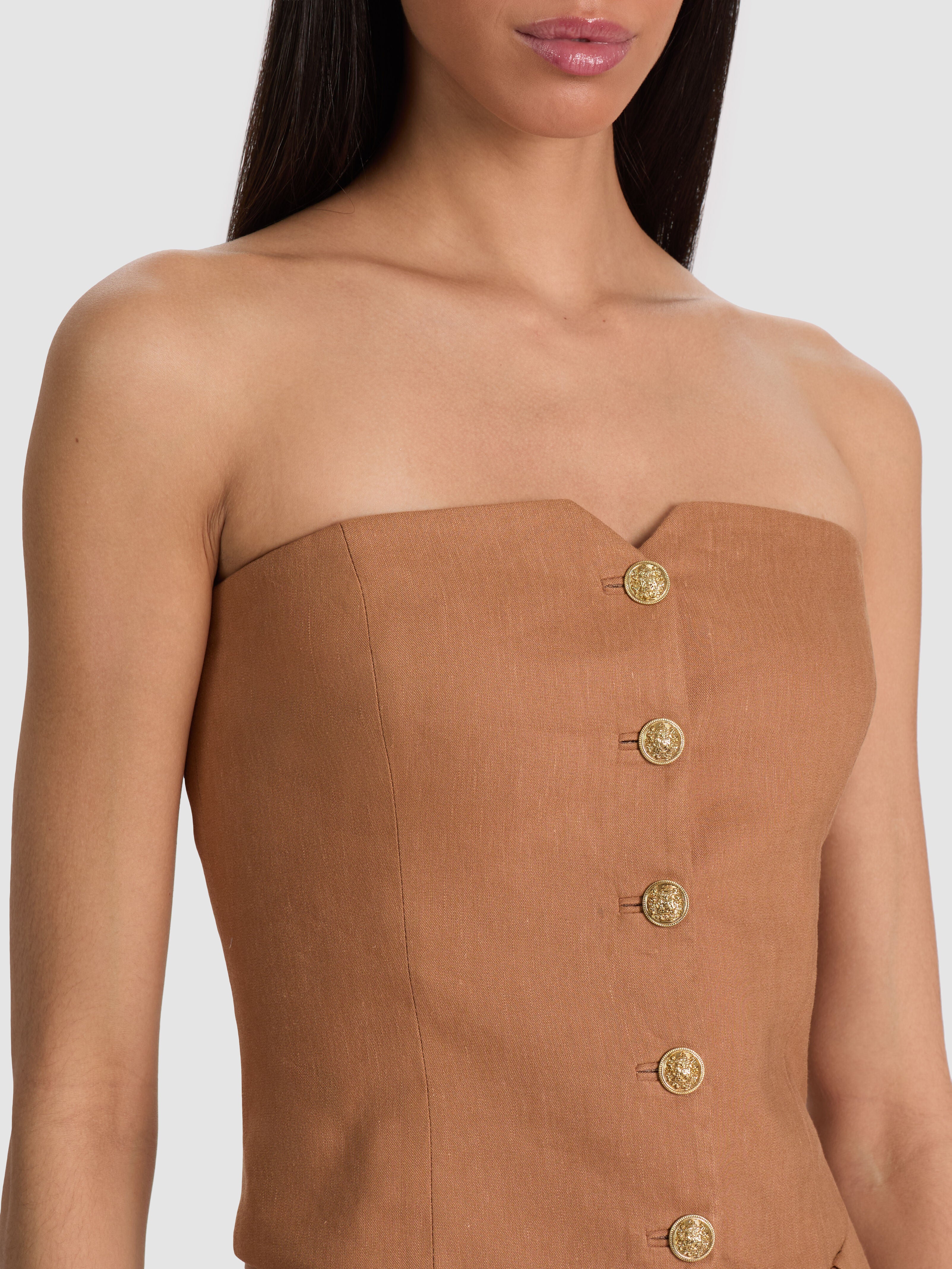 KELCEY STRAPLESS VEST in TAN | ALICE + OLIVIA