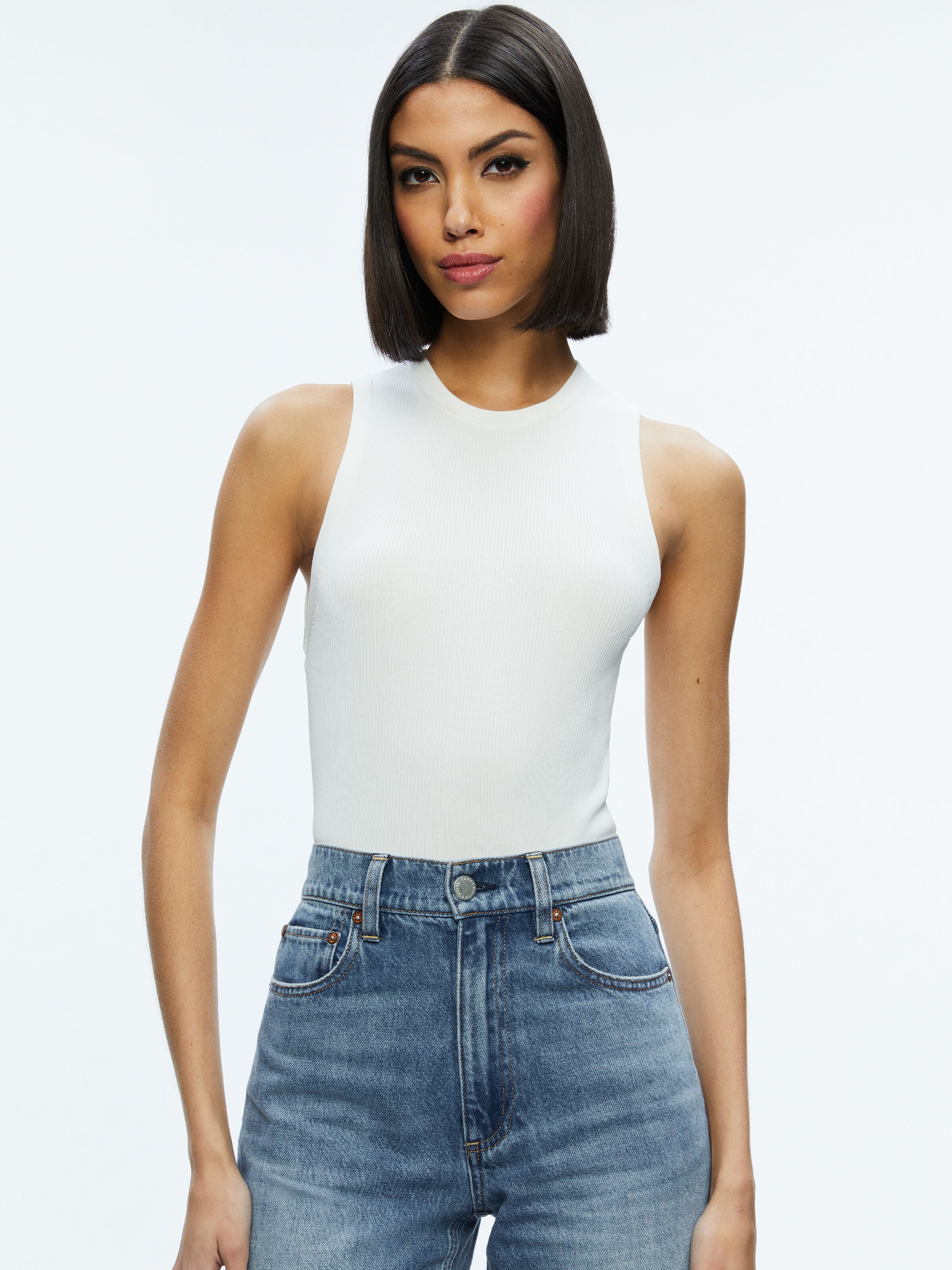 TONITA RIBBED TANK-ALMOND-ALICE + OLIVIA