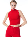 DARINA MOCK NECK FITTED CROPPED TANK-Black-ALICE + OLIVIA