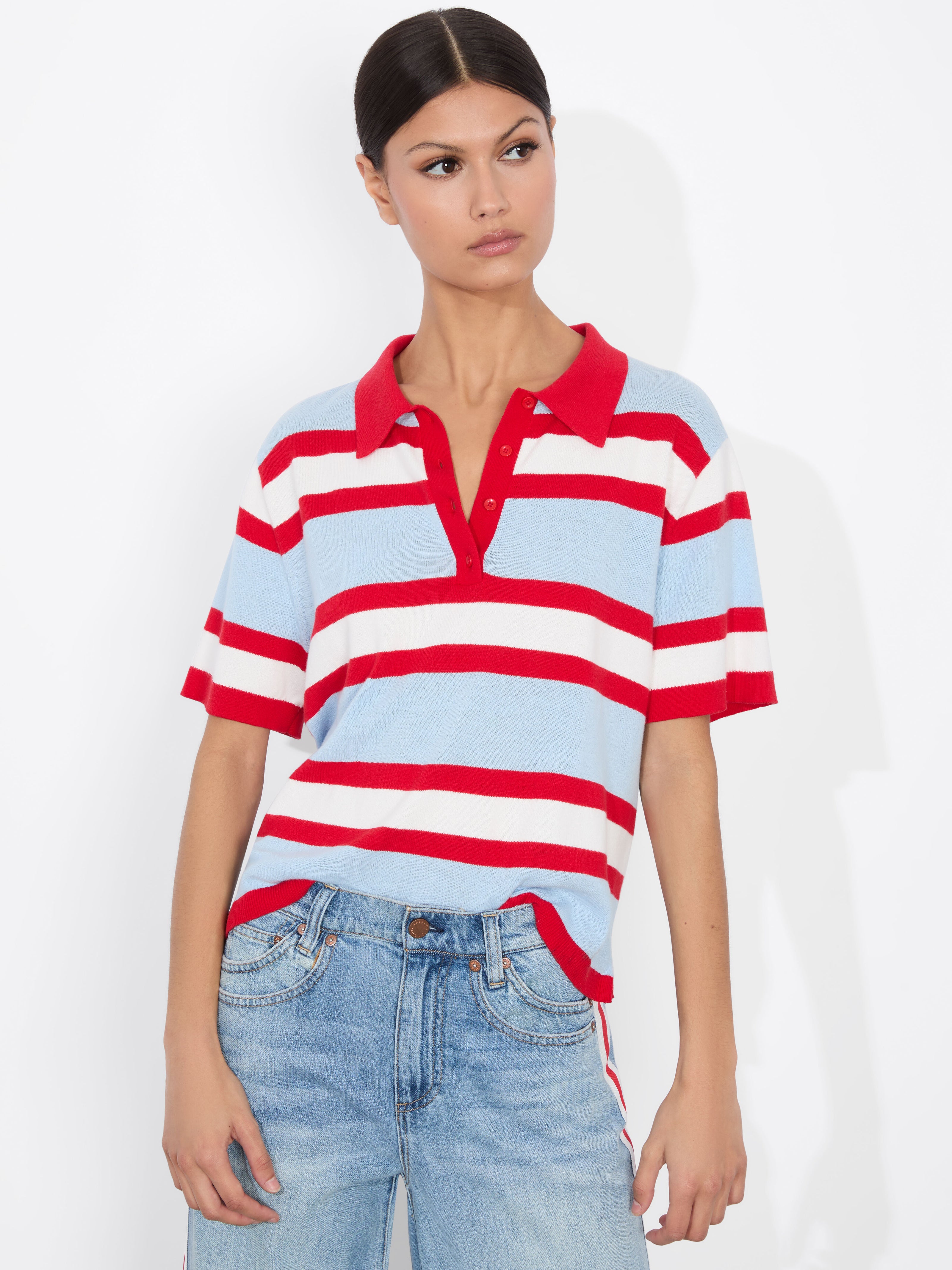 TILLIE STRIPED POLO-MULTI-ALICE + OLIVIA