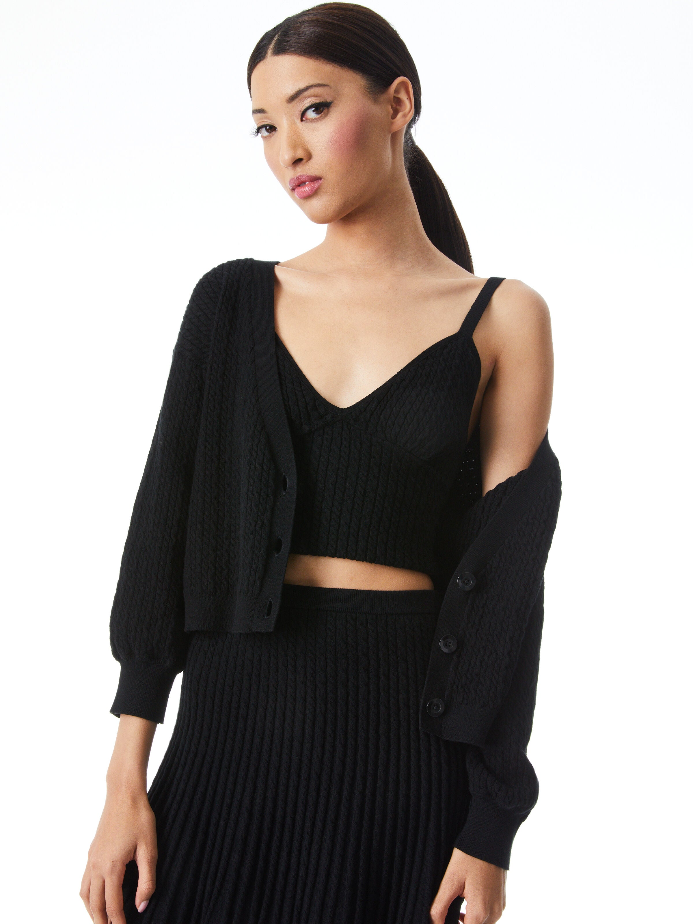 ZELINA CARDIGAN EN V PROFOND-ALICE + OLIVIA