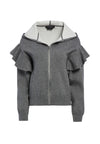 HARRIS RUFFLE ZIP HOODIE-Black-ALICE + OLIVIA