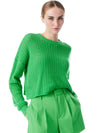 ANSLEY BLOUSON SLEEVE CROPPED PULLOVER-GARDEN GREEN-ALICE + OLIVIA