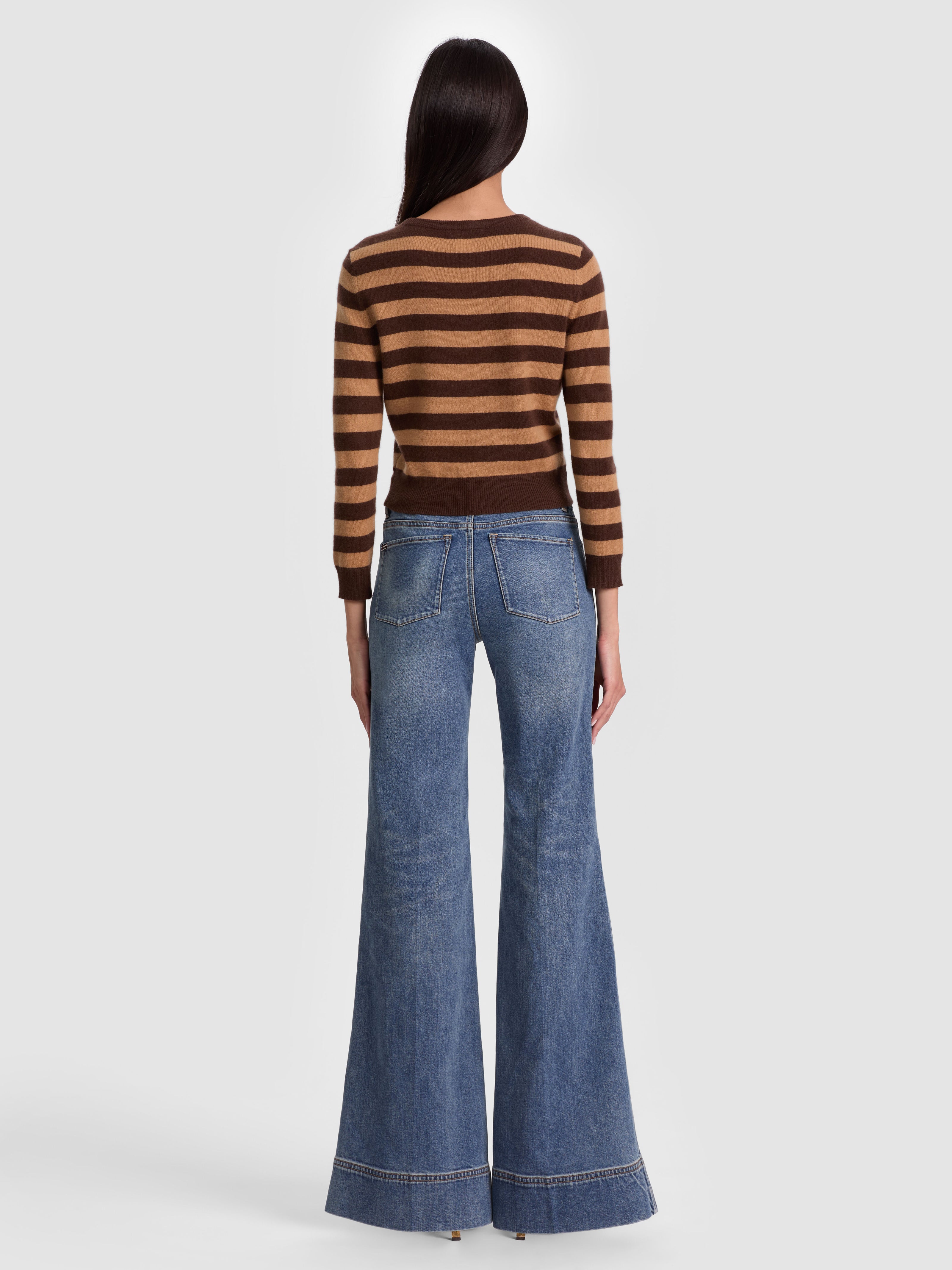 CAROLANN CASHMERE SHRUNKEN PULLOVER-DARK CHOCOLATE/PRALINE-ALICE + OLIVIA