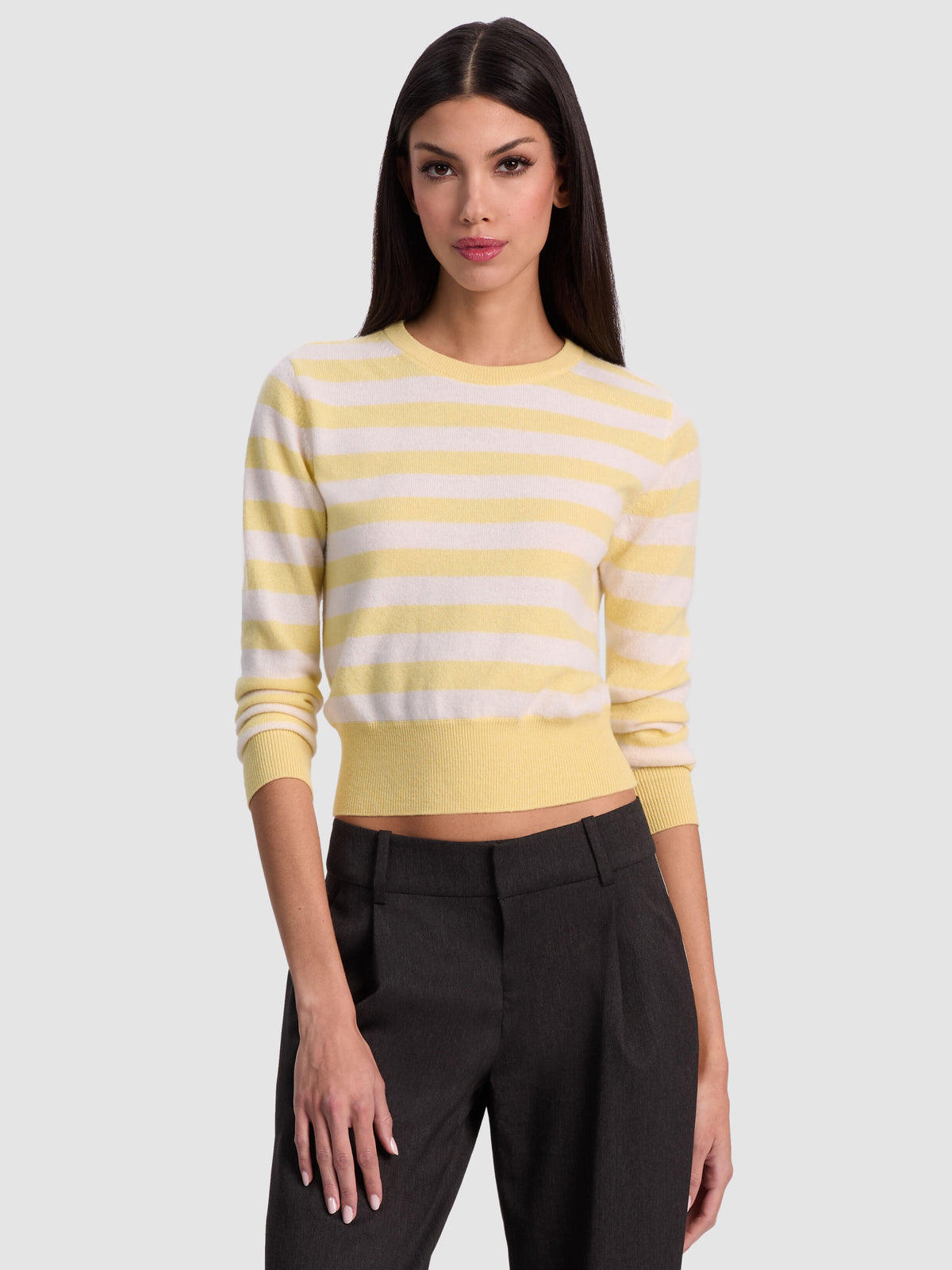 CAROLANN CASHMERE SHRUNKEN PULLOVER - BUTTER/ECRU