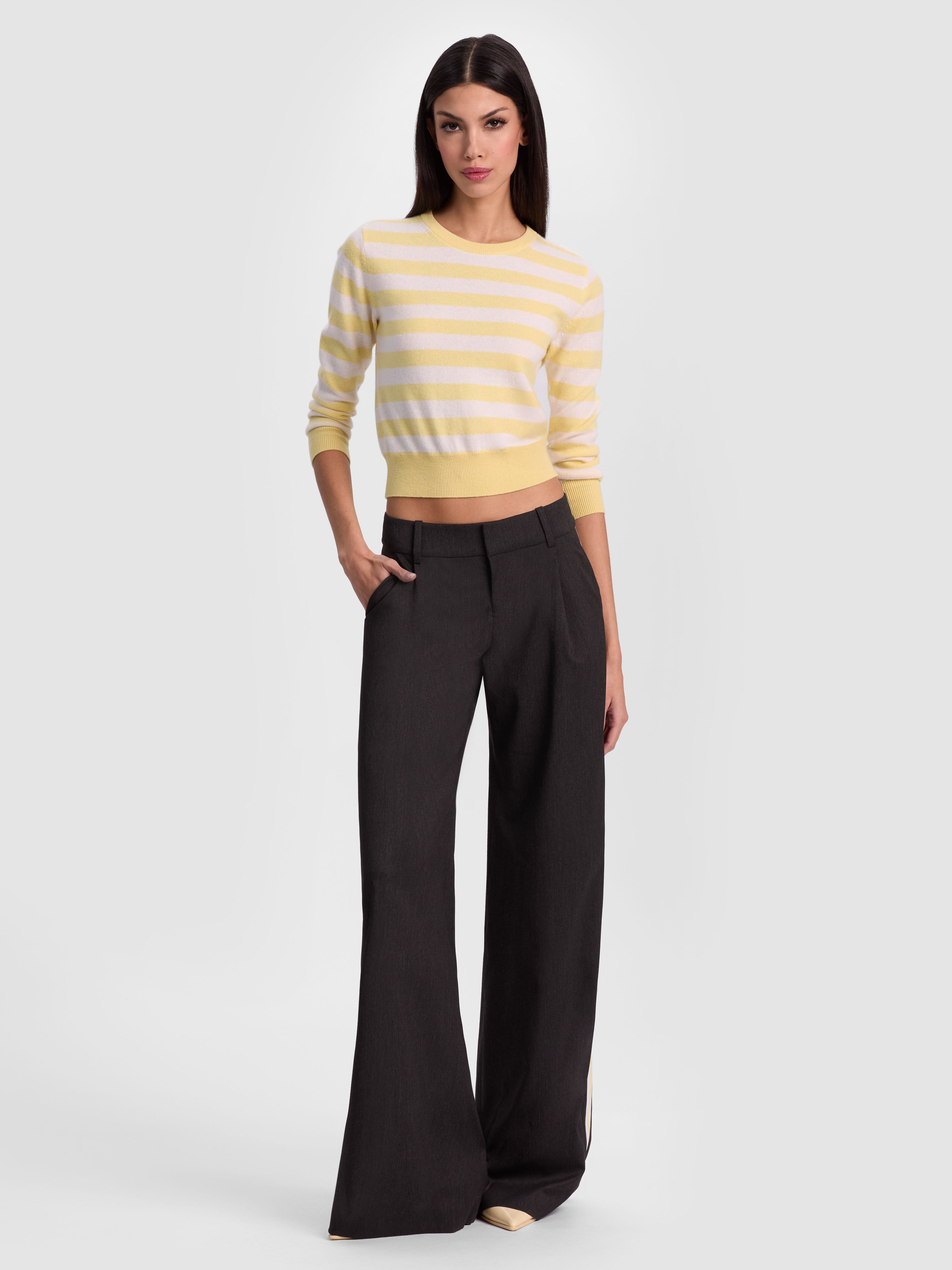 CAROLANN CASHMERE SHRUNKEN PULLOVER-BUTTER/ECRU-ALICE + OLIVIA
