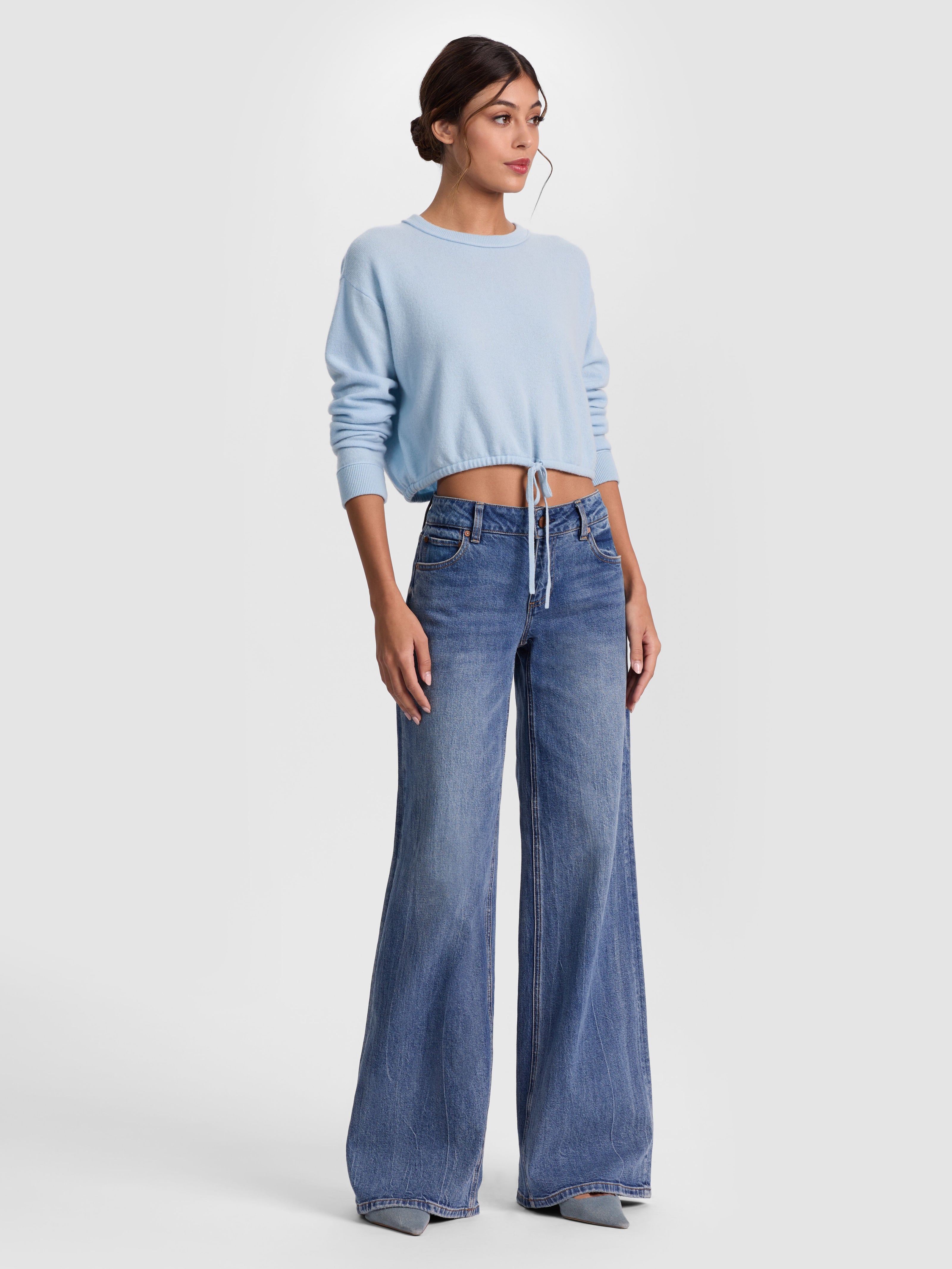 BERNETTA CROPPED CASHMERE PULLOVER-CAROLINA BLUE-ALICE + OLIVIA