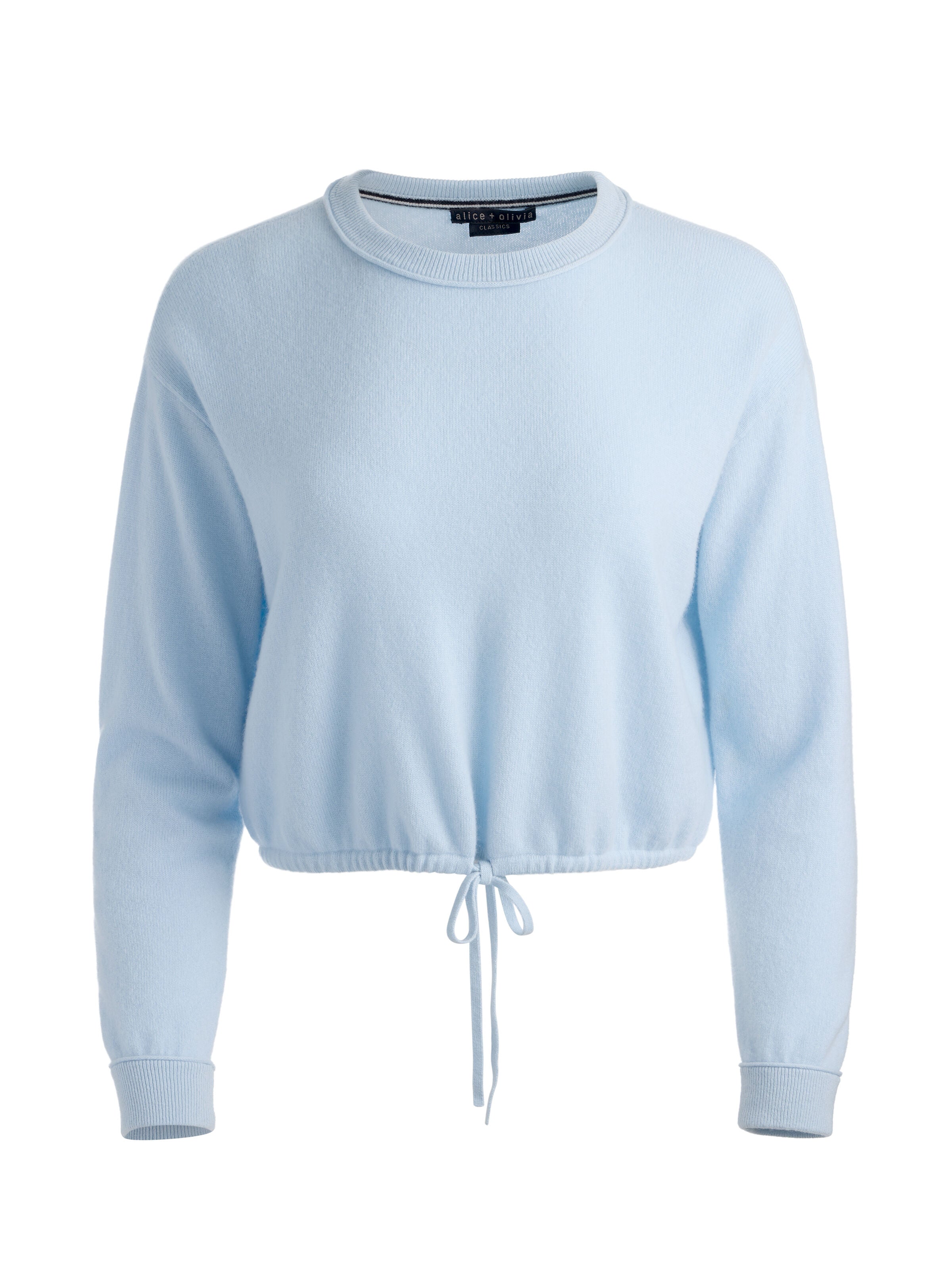 BERNETTA CROPPED CASHMERE PULLOVER-CAROLINA BLUE-ALICE + OLIVIA