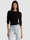 CAROLANN CASHMERE SHRUNKEN PULLOVER-Black-ALICE + OLIVIA
