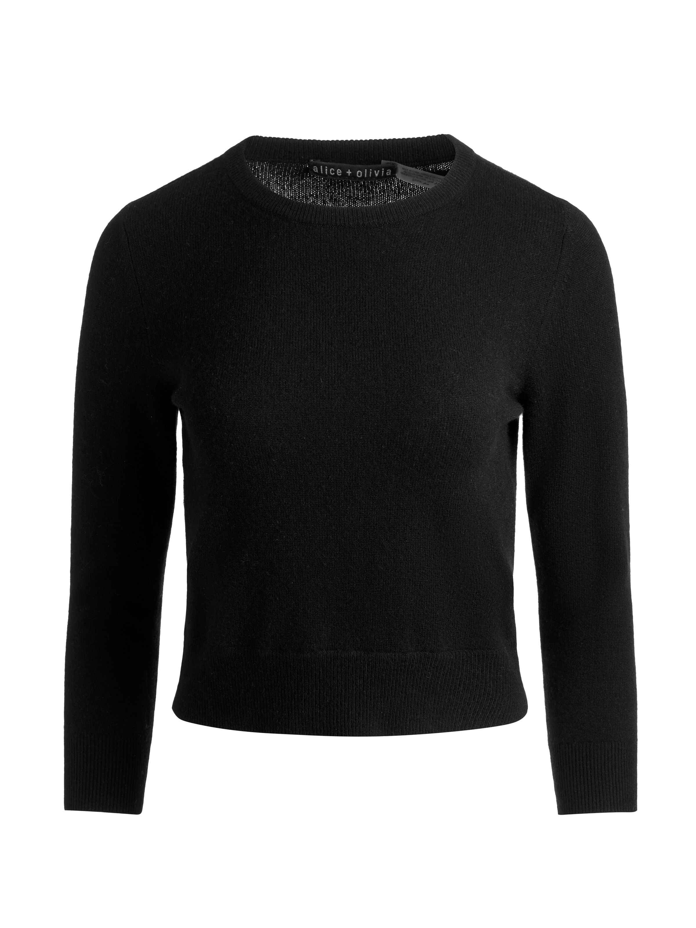 CAROLANN CASHMERE SHRUNKEN PULLOVER-Black-ALICE + OLIVIA
