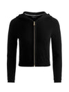 DOLLIE CASHMERE ZIP-UP HOODIE-Black-ALICE + OLIVIA