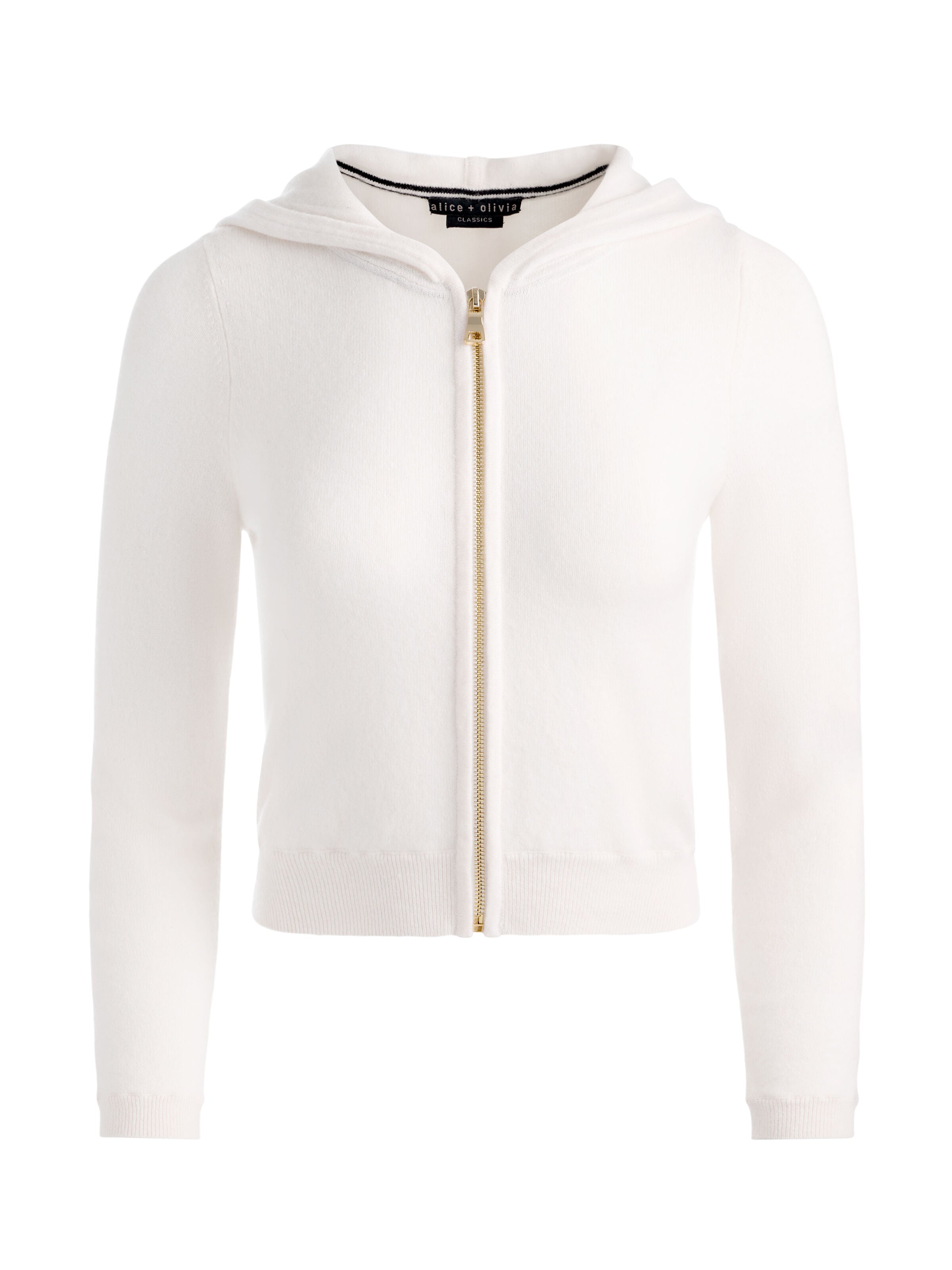 FELPA DOLLIE CASHMERE CON ZIP E CAPPUCCIO-ALICE + OLIVIA
