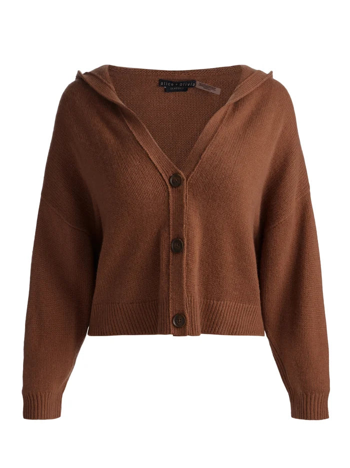 COREY HOODED CASHMERE CARDIGAN-CAMEL-ALICE + OLIVIA