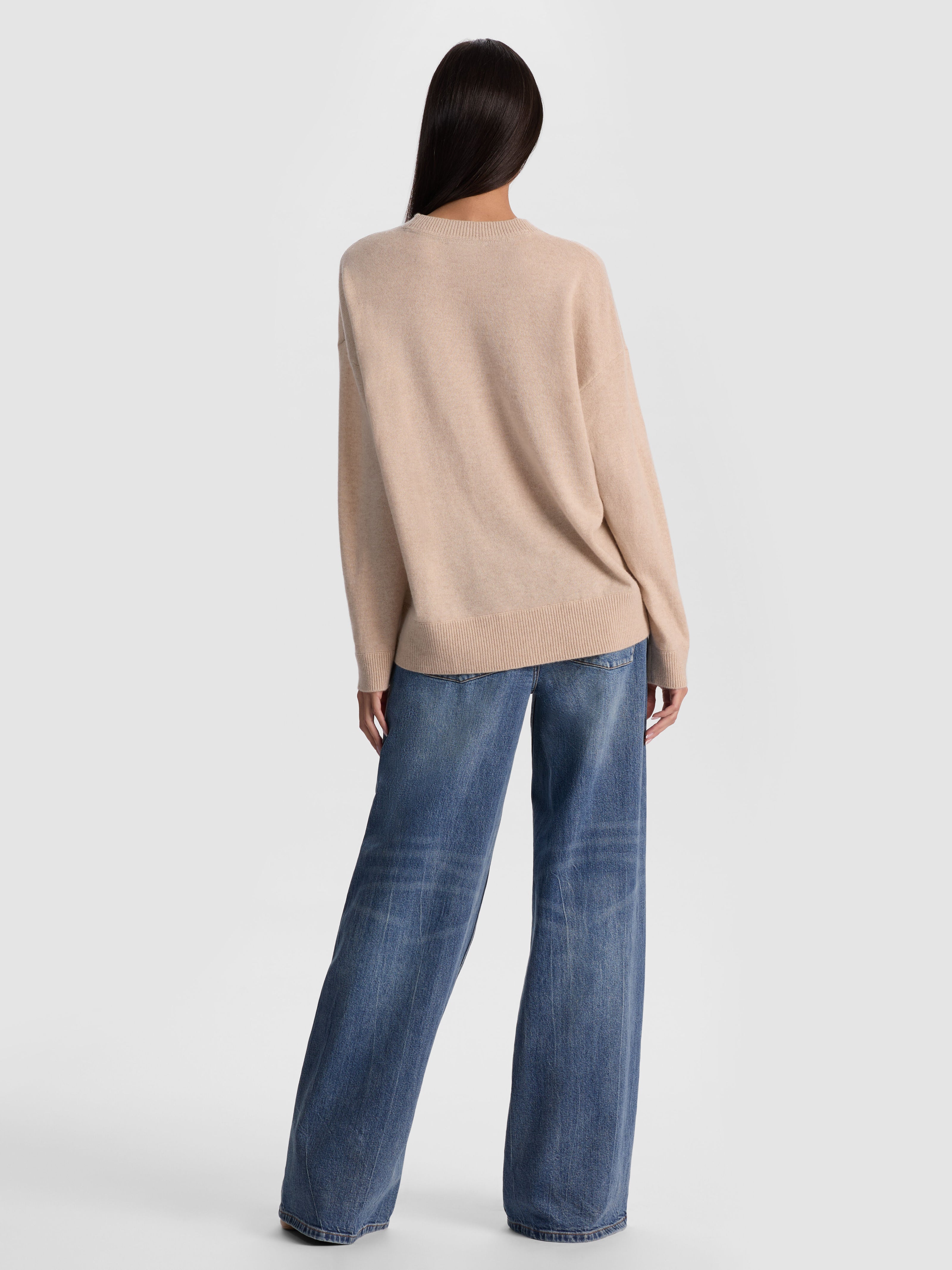 LAURA CASHMERE PULLOVER-OATMEAL HEATHER-ALICE + OLIVIA