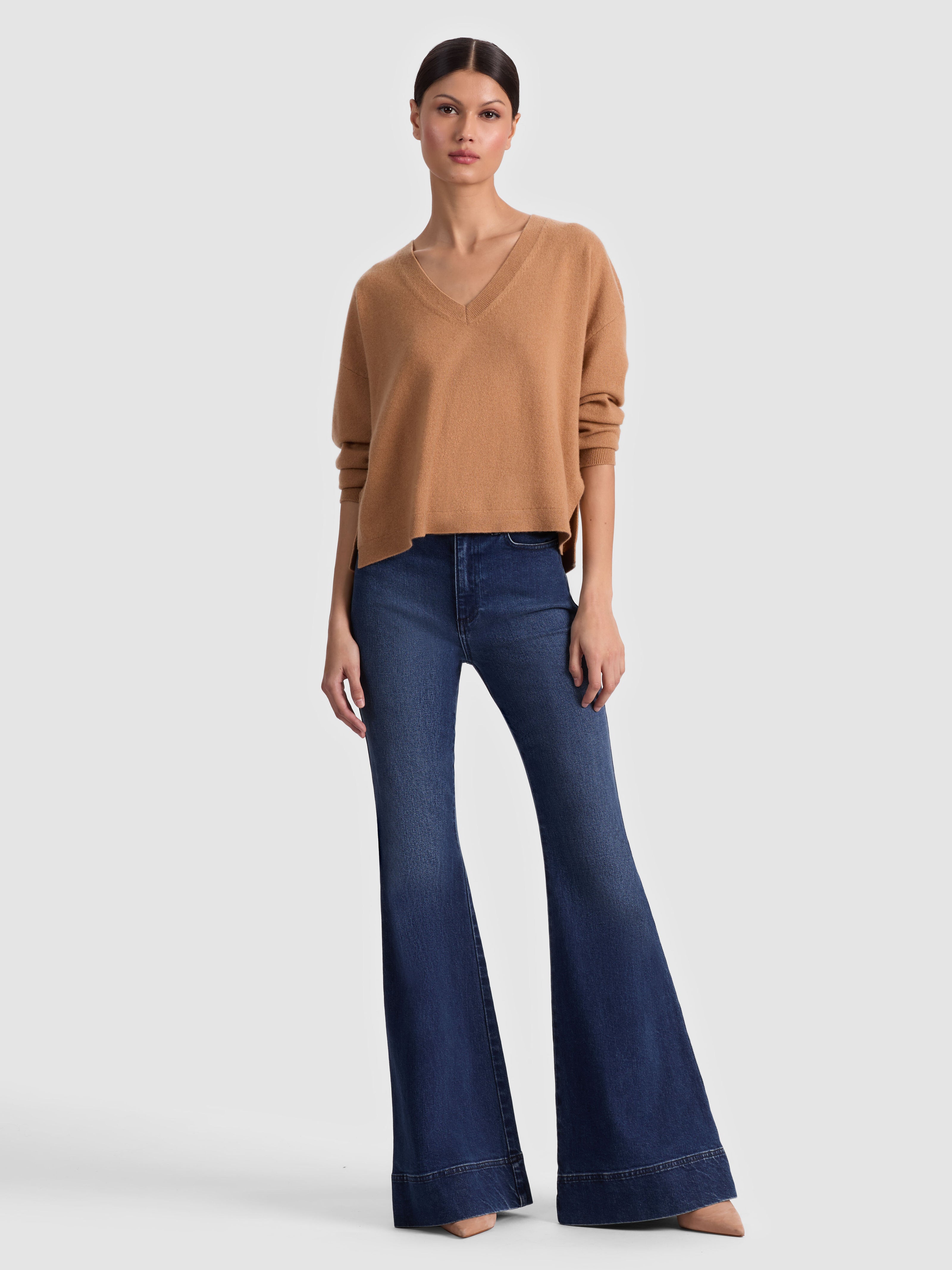 WILLIAMS CASHMERE PULLOVER-PRALINE-ALICE + OLIVIA