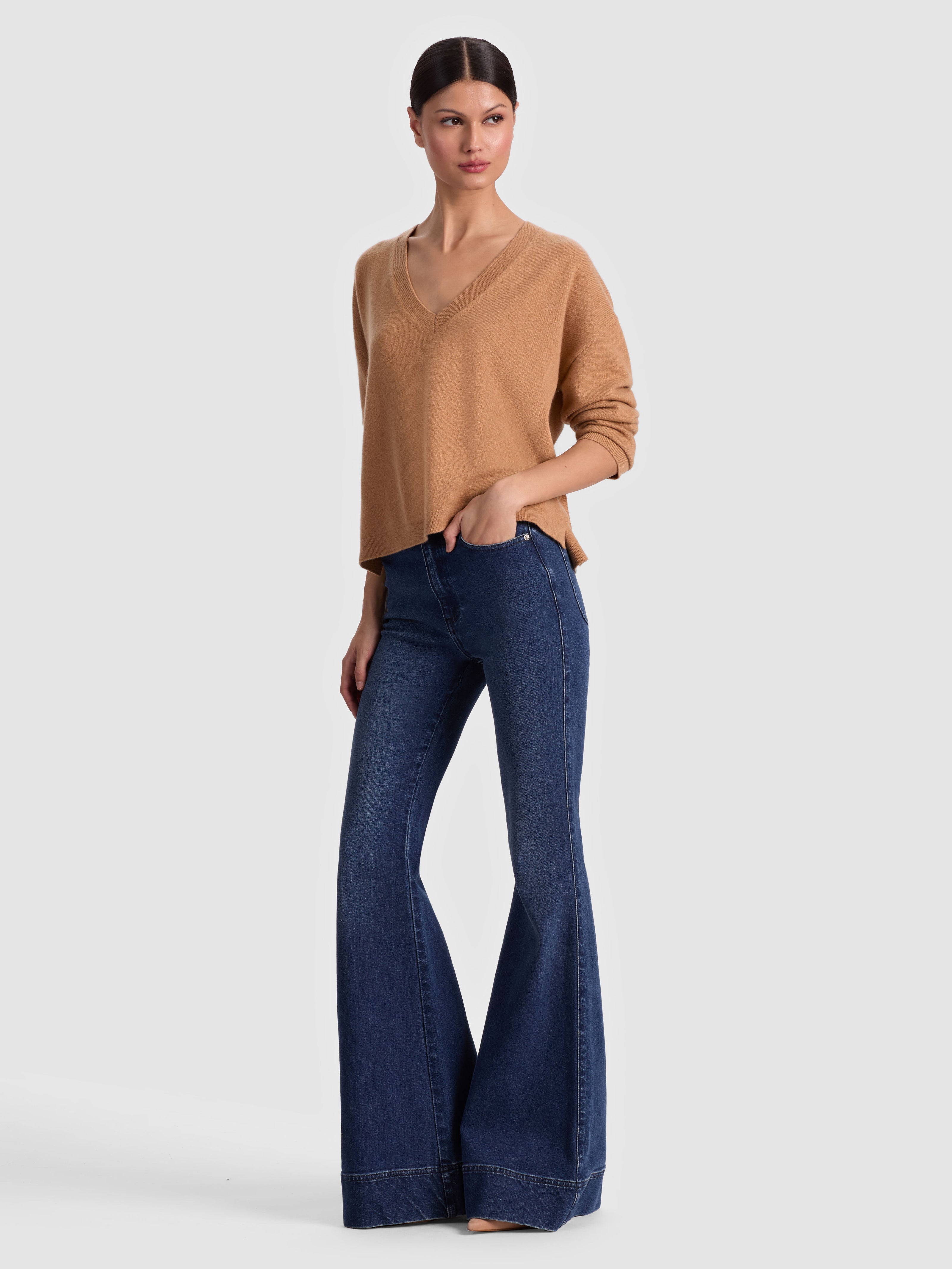WILLIAMS CASHMERE PULLOVER-PRALINE-ALICE + OLIVIA