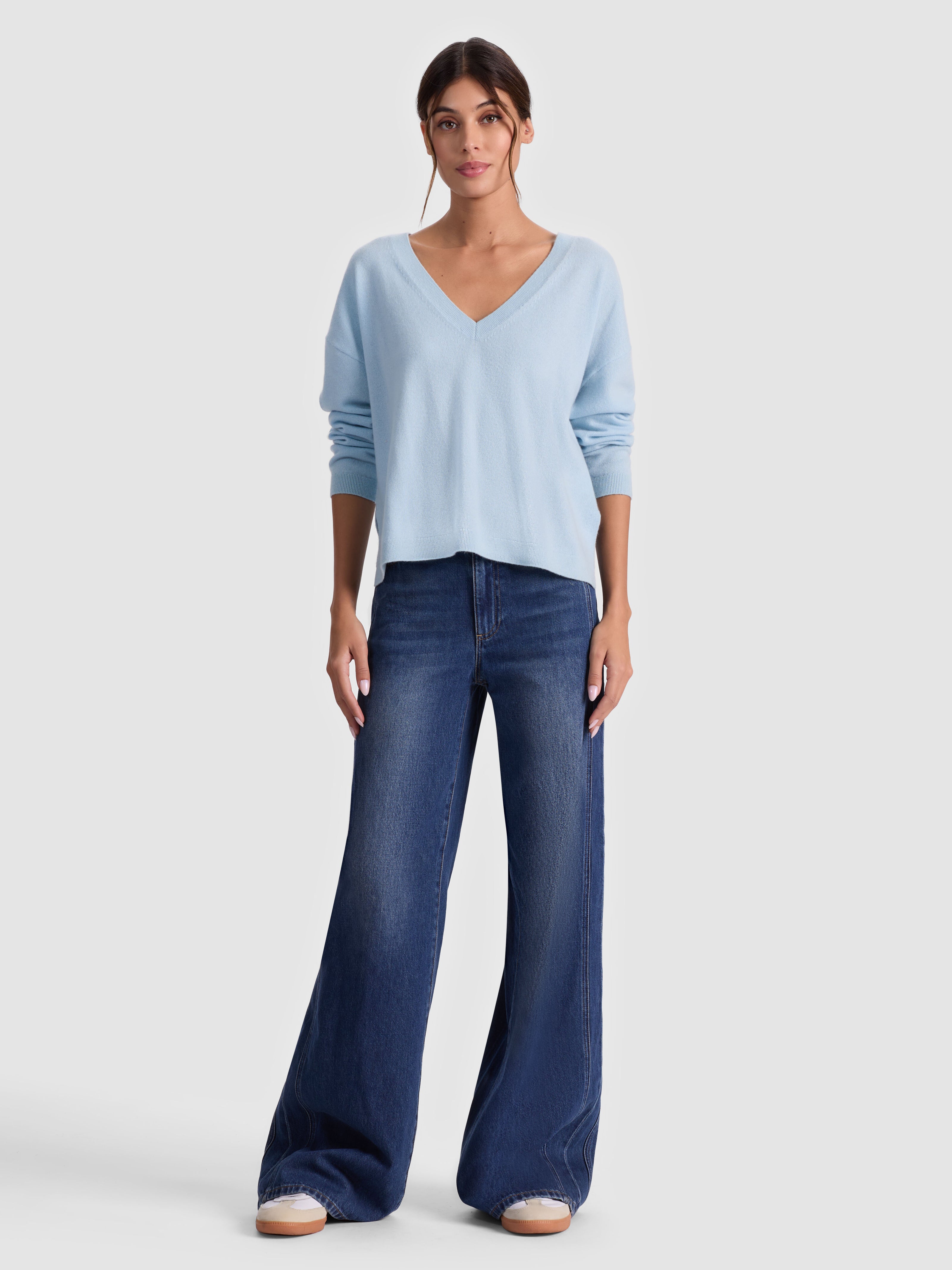 WILLIAMS CASHMERE PULLOVER-CAROLINA BLUE-ALICE + OLIVIA