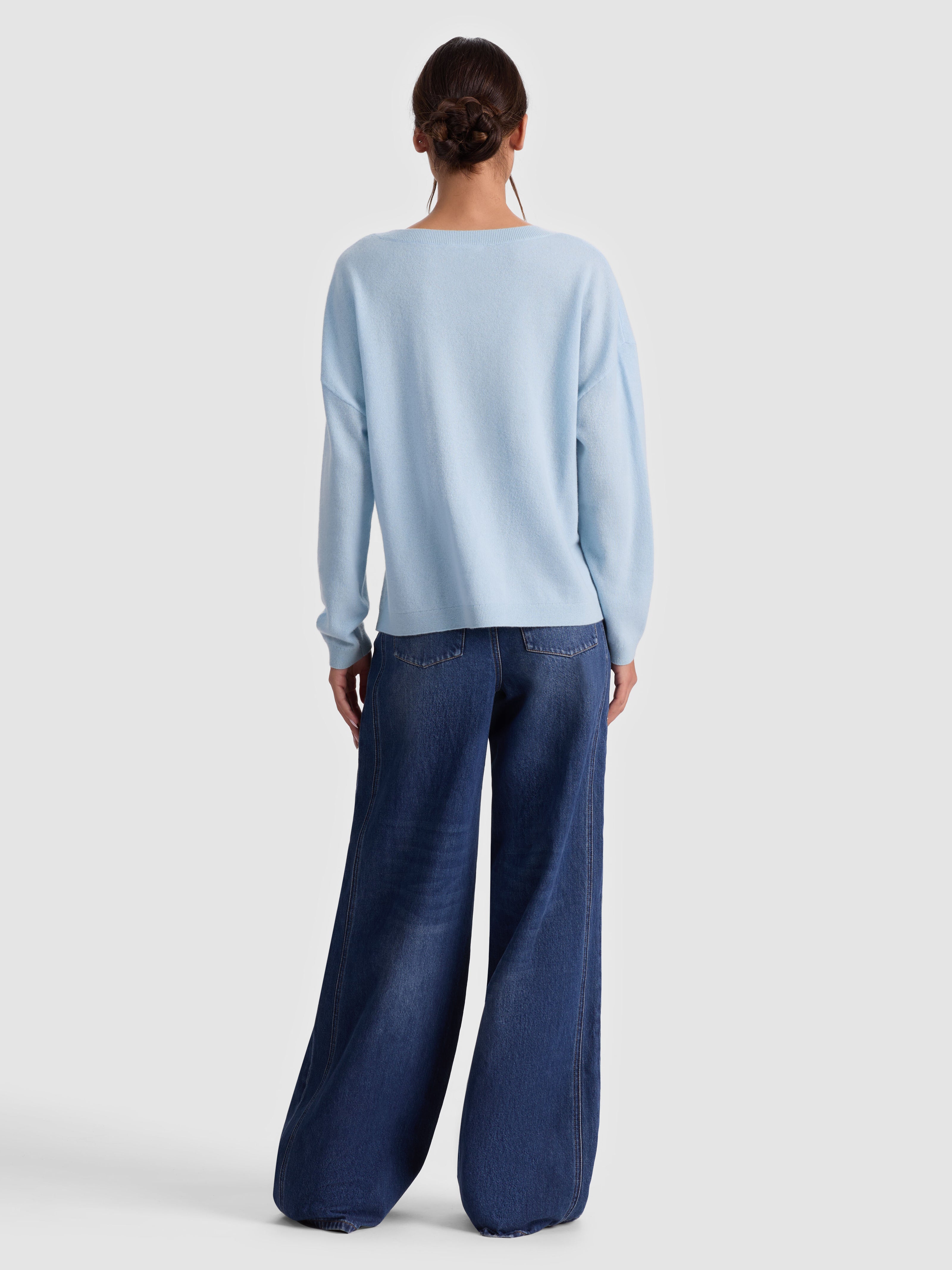 WILLIAMS CASHMERE PULLOVER-CAROLINA BLUE-ALICE + OLIVIA