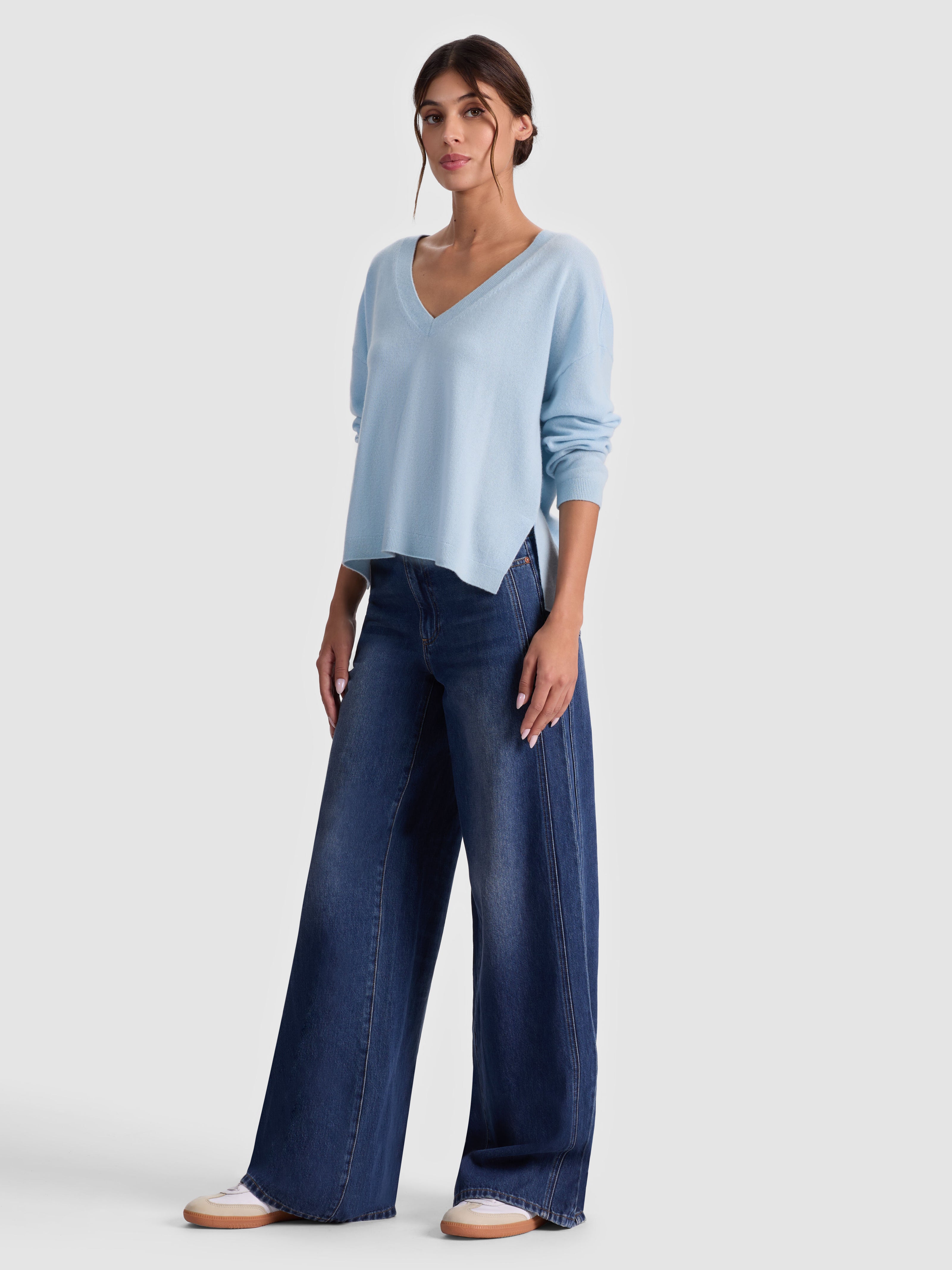 WILLIAMS CASHMERE PULLOVER-CAROLINA BLUE-ALICE + OLIVIA