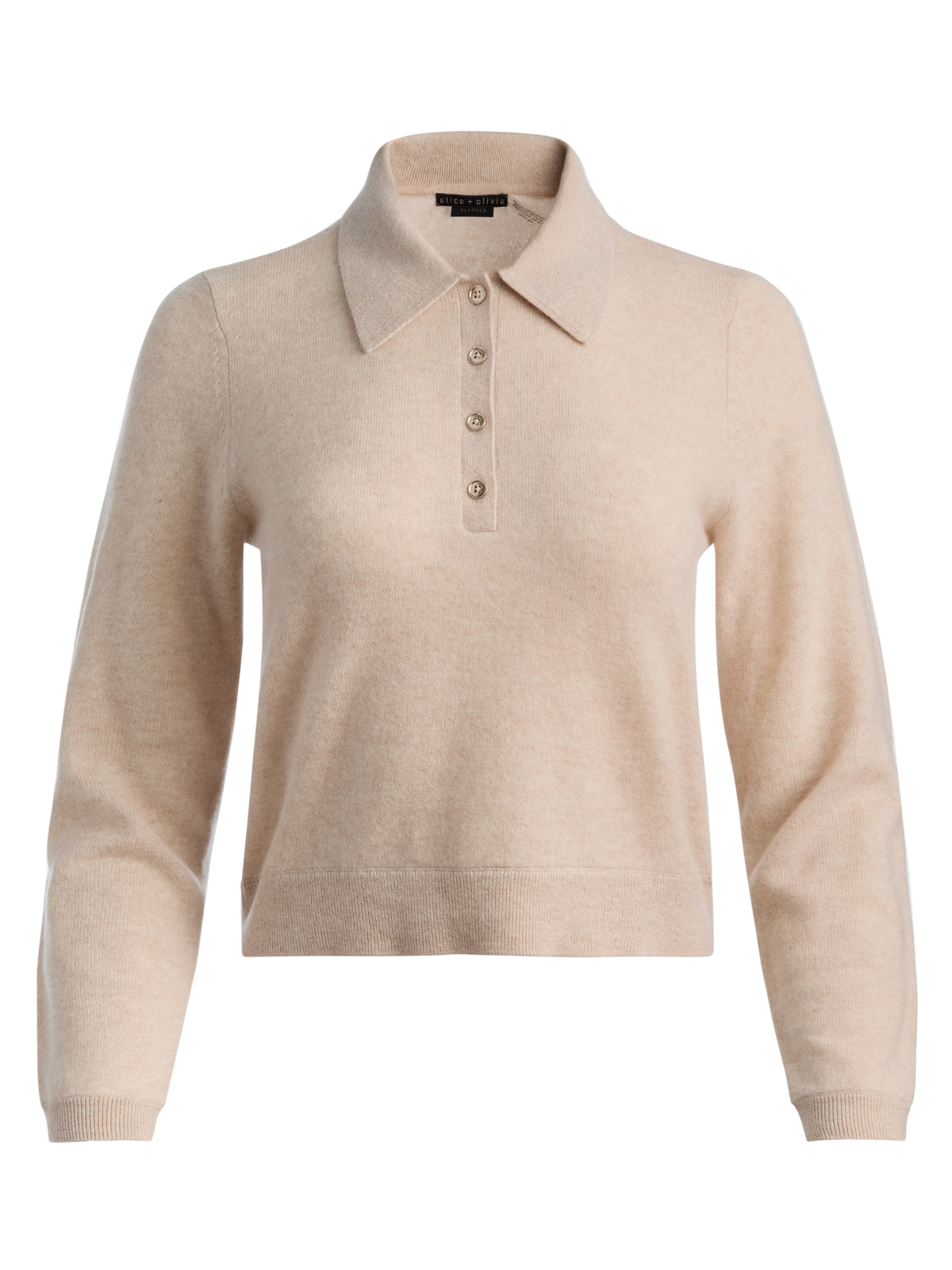 POLO TREVOR EN CACHEMIRE - GRIS CLAIR CHINÉ