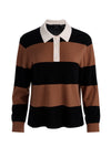 TILLIE CASHMERE POLO-BLACK/CAMEL-ALICE + OLIVIA