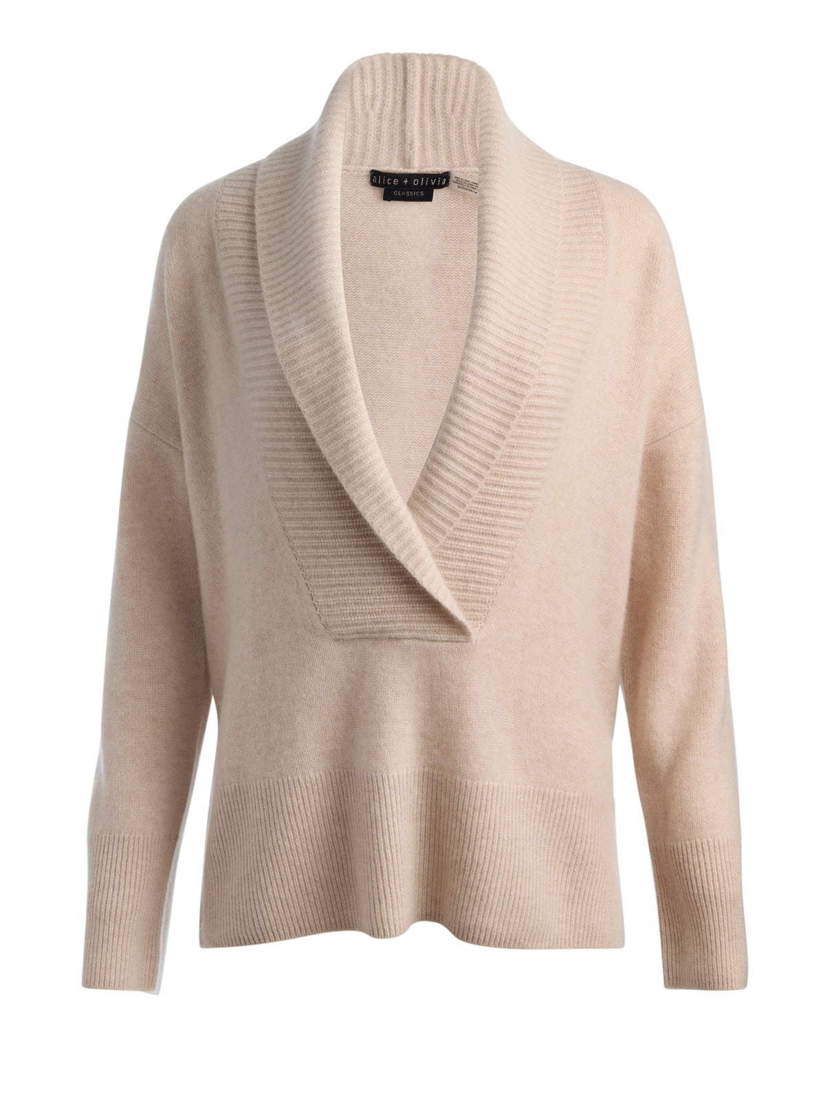 TUNICA BRENDA CON COLLO A SCIALLO IN CASHMERE - GRIGIO AVENA MELANGE