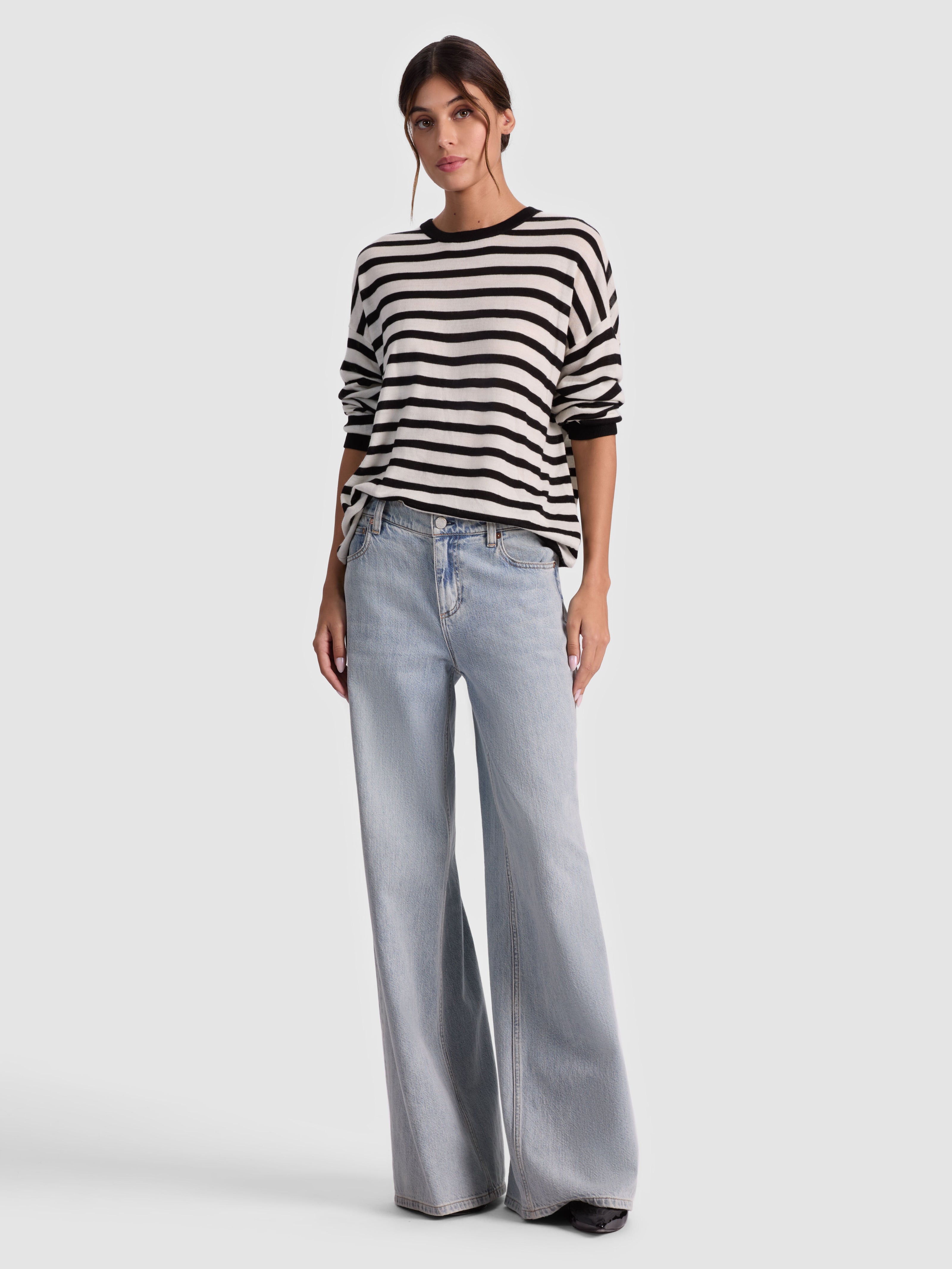 MITCHELL WOOL PULLOVER-SOFT WHITE/BLACK-ALICE + OLIVIA