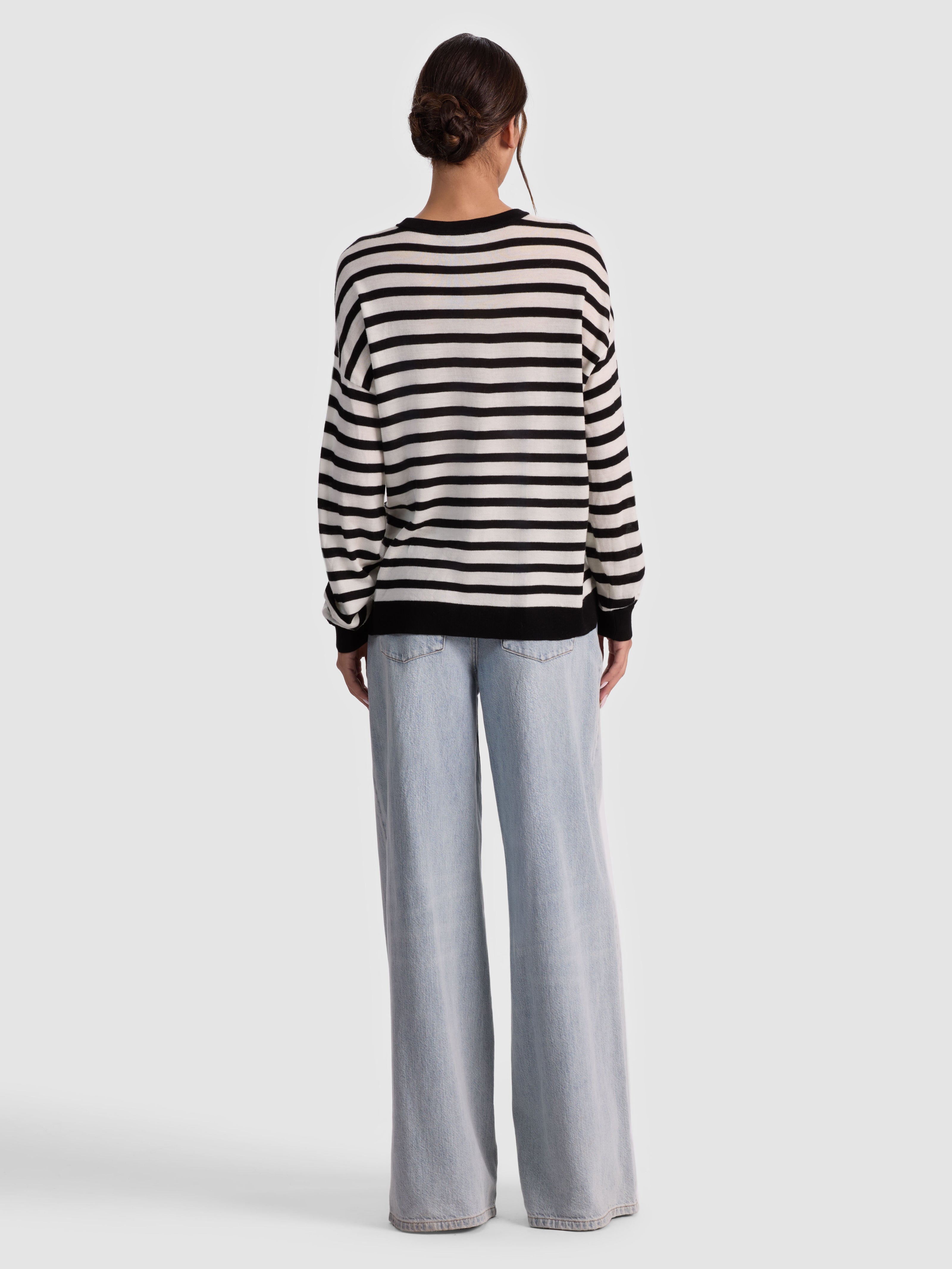 MITCHELL WOOL PULLOVER-SOFT WHITE/BLACK-ALICE + OLIVIA