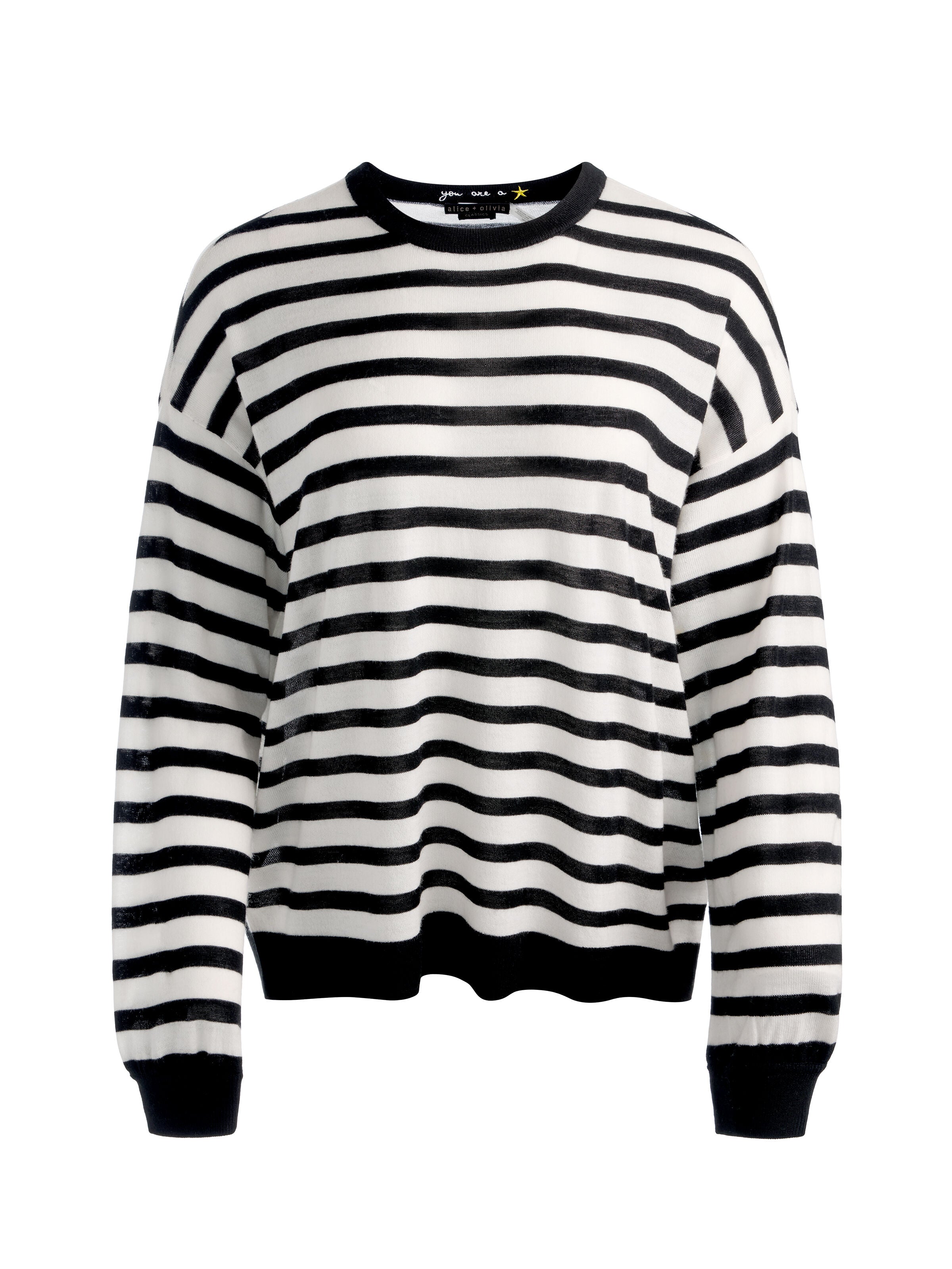 MITCHELL WOOL PULLOVER-SOFT WHITE/BLACK-ALICE + OLIVIA