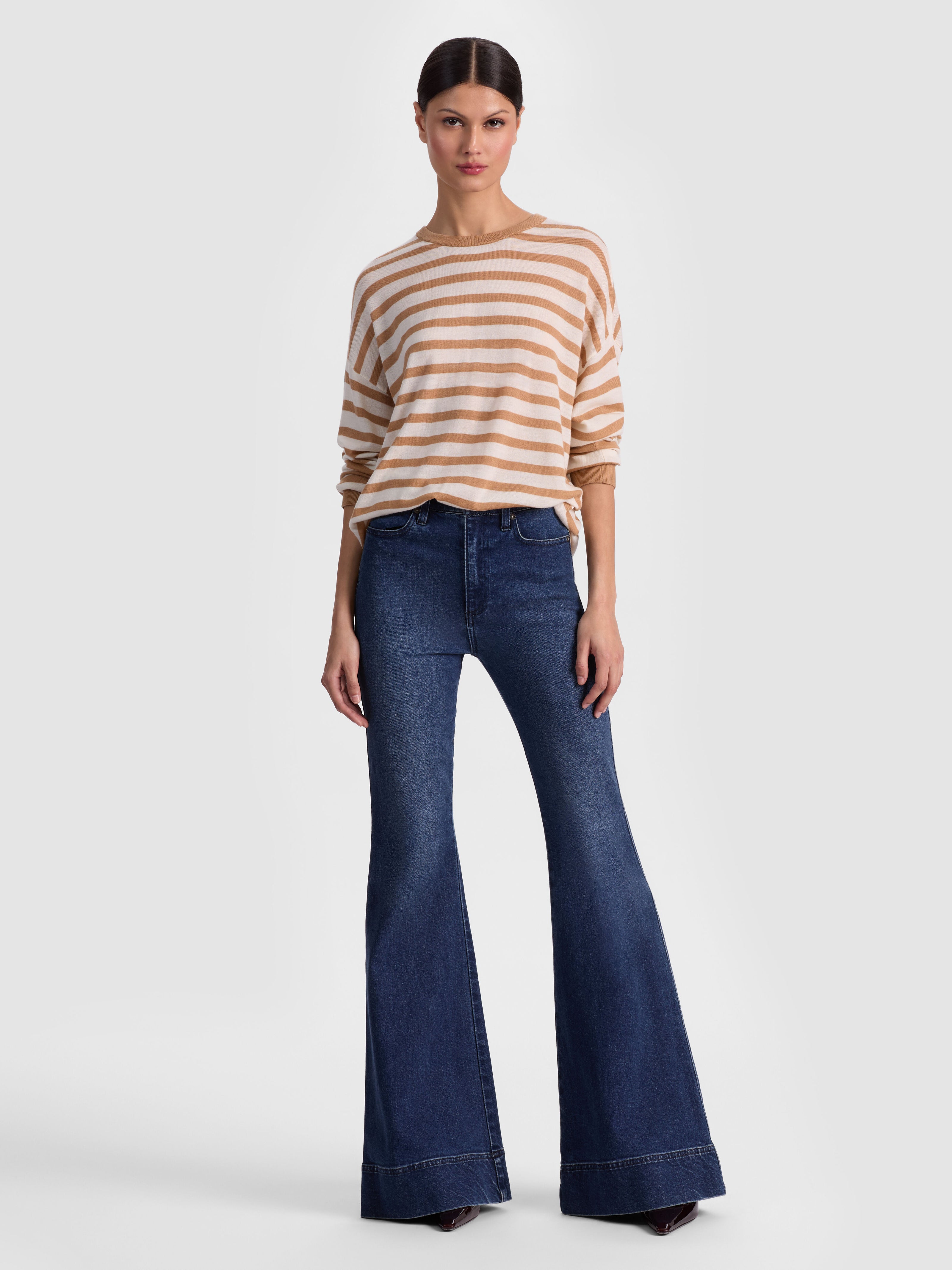 MITCHELL WOOL PULLOVER-SOFT WHITE/PRALINE-ALICE + OLIVIA