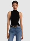 DARCEY WOOL SLEEVELESS TURTLENECK-Black-ALICE + OLIVIA