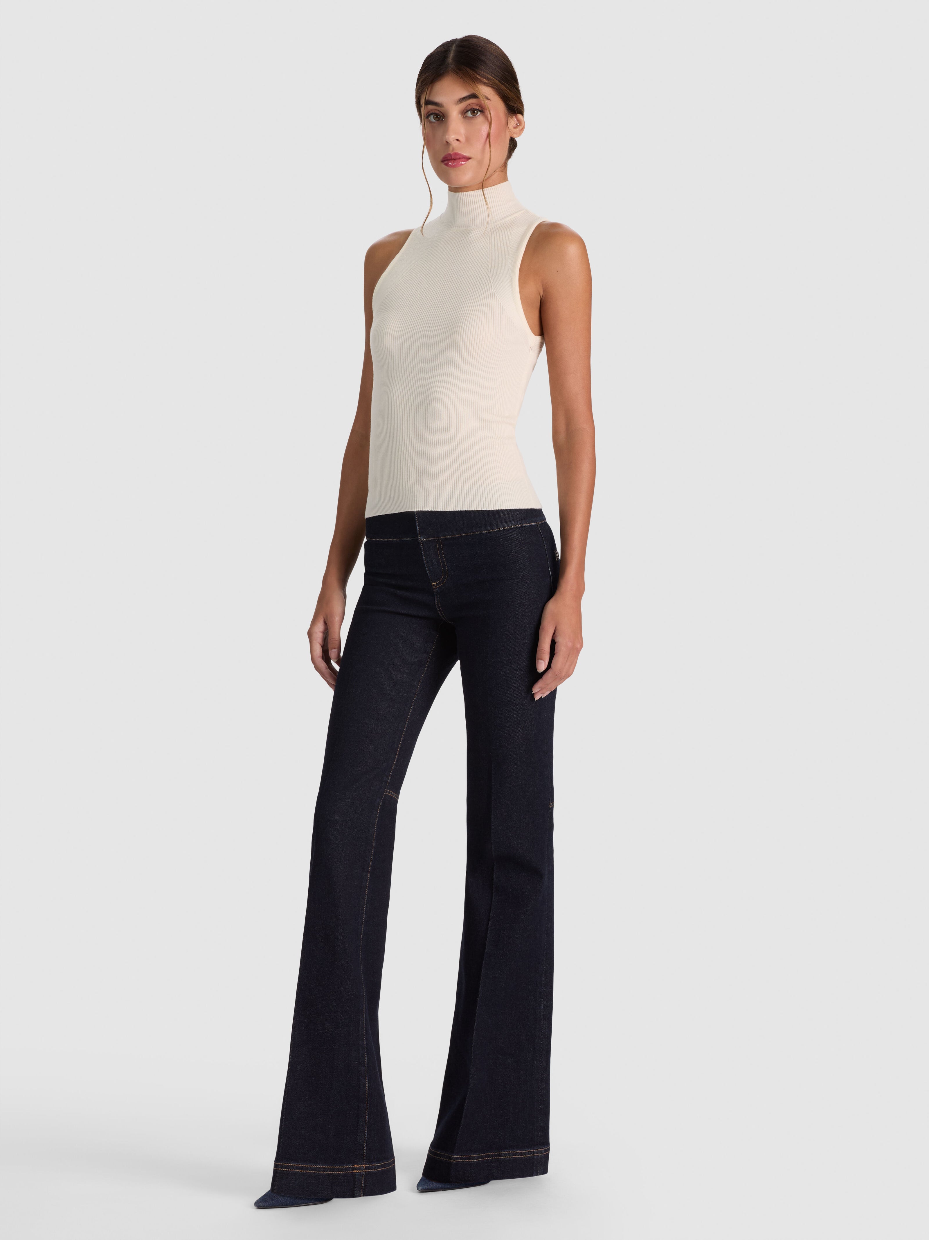 DARCEY WOOL SLEEVELESS TURTLENECK-ECRU-ALICE + OLIVIA