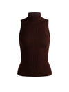 DARCEY WOOL SLEEVELESS TURTLENECK-DARK CHOCOLATE-ALICE + OLIVIA