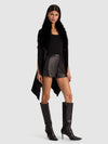 IZZY W FAUX FUR COLLAR-Black-ALICE + OLIVIA