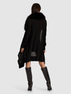 IZZY W FAUX FUR COLLAR-Black-ALICE + OLIVIA