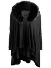 IZZY W FAUX FUR COLLAR-Black-ALICE + OLIVIA
