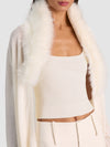 IZZY W FAUX FUR COLLAR-SOFT WHITE-ALICE + OLIVIA