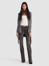 IZZY W FAUX FUR COLLAR-MEDIUM HEATHER GREY-ALICE + OLIVIA