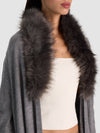 IZZY W FAUX FUR COLLAR-MEDIUM HEATHER GREY-ALICE + OLIVIA