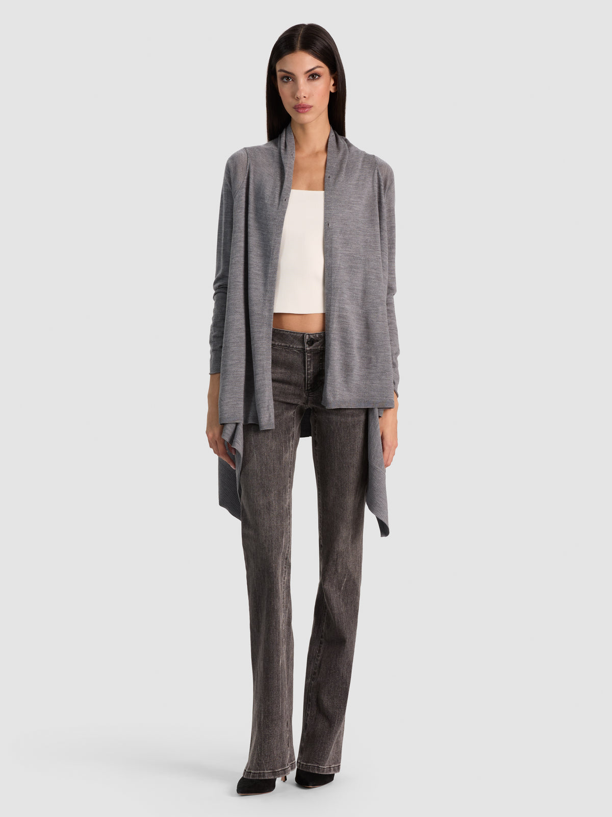IZZY W FAUX FUR COLLAR-MEDIUM HEATHER GREY-ALICE + OLIVIA