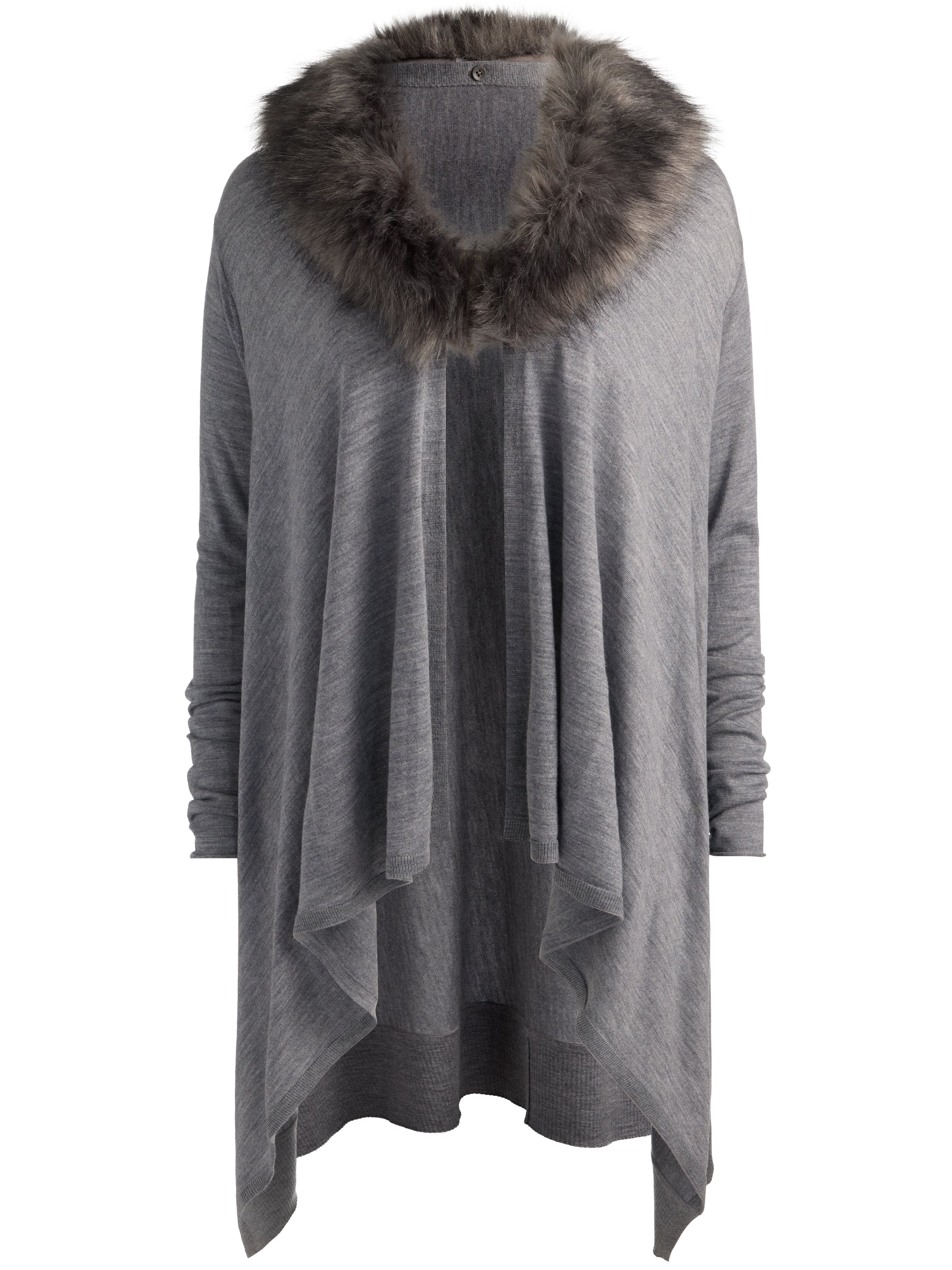 IZZY FAUX FUR COLLAR in MEDIUM HEATHER GREY | ALICE + OLIVIA
