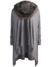 IZZY W FAUX FUR COLLAR-MEDIUM HEATHER GREY-ALICE + OLIVIA