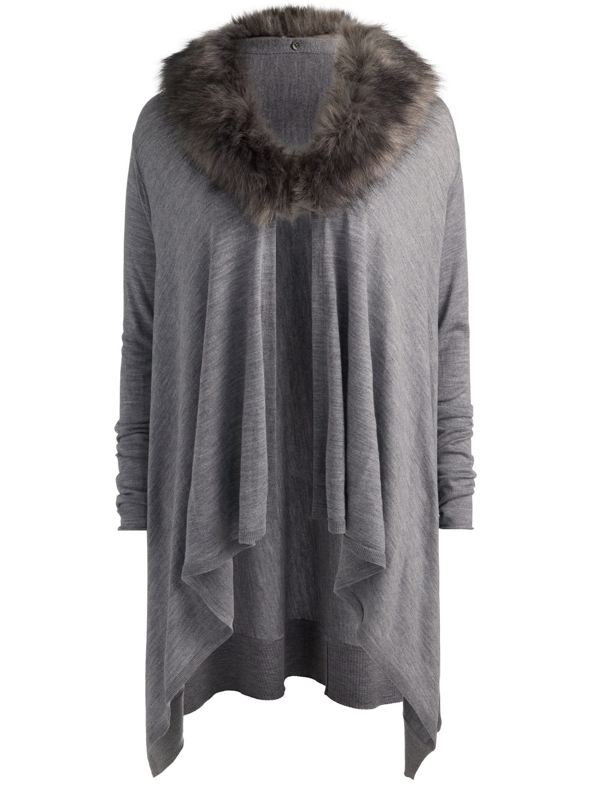 IZZY W FAUX FUR COLLAR-MEDIUM HEATHER GREY-ALICE + OLIVIA