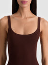 SHANA RIBBED TANK DRESS-DARK CHOCOLATE-ALICE + OLIVIA