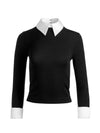 PORLA COLLARED SWEATER-Black-ALICE + OLIVIA